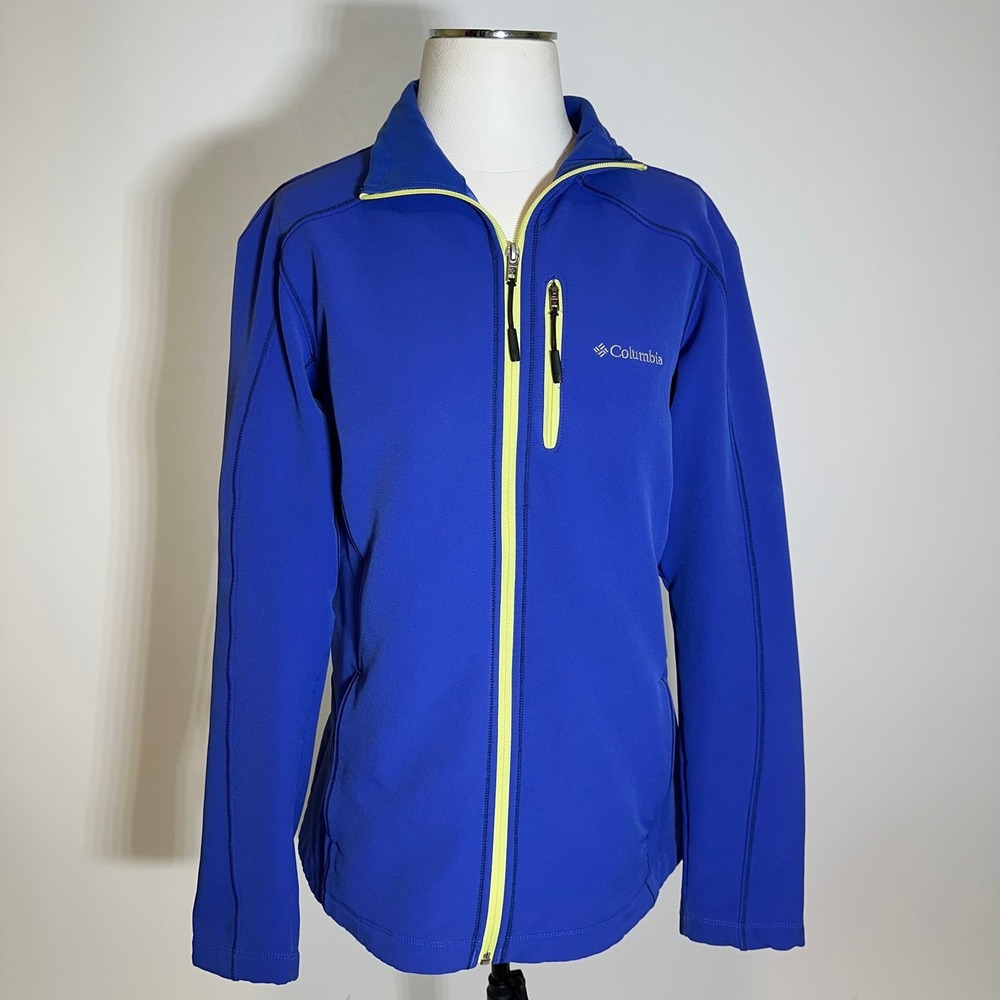 Columbia Hard Shell Fleece Lined Jacket Full Zip Water Resistant Womens Sz Large